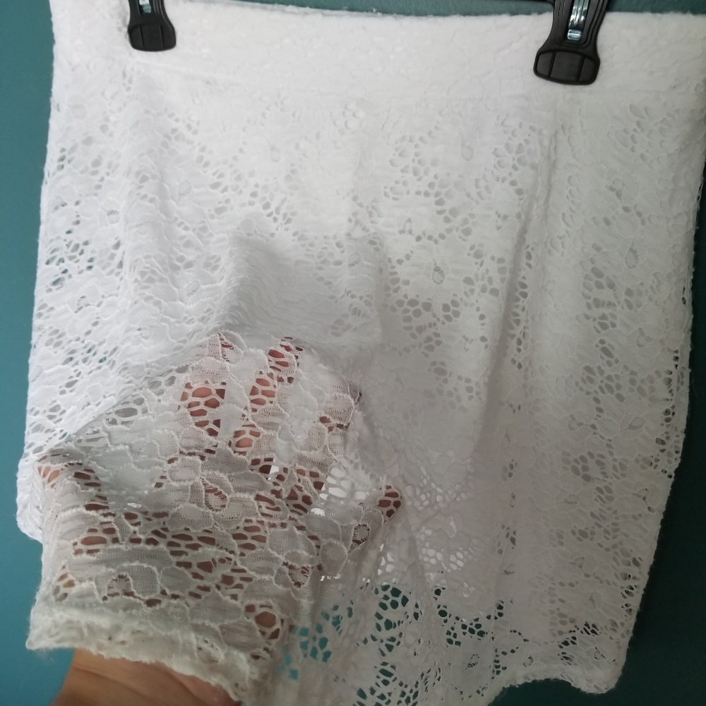 Lacy White Skater Skirt